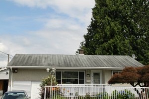 Front view of roof before